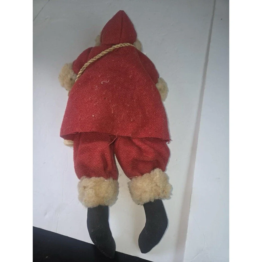 Santa Claus Fabric Figurine Vintage Red Outfit Christmas